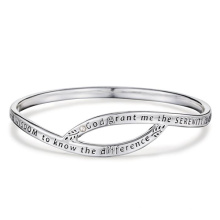 Engraved Custom Name Silver Bangle Bracelets Jewelry